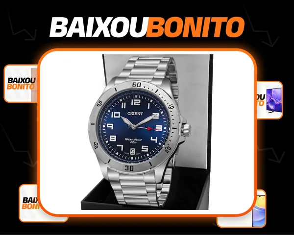 RELOGIO ORIENT MASCULINO ANALOGICO PRATEADO MBSS1155A D2SX