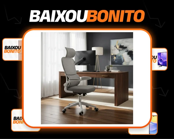 Cadeira Escritório Ergonômica Genebra G500 Luvinco Cor Cinza Com Suporte Lombar Estofado Mesh