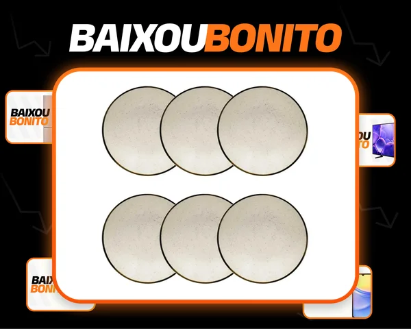 Jogo 6 Pratos Fundos Rustico Brisa 20,5cm Oxford Porcelanas