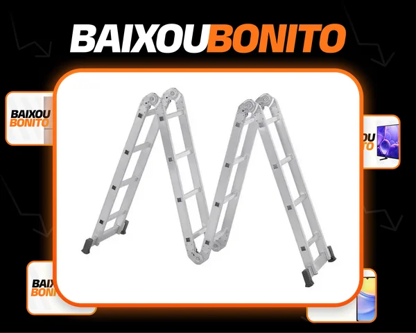 Escada Articulada 4x4 em Alumínio 16 Degraus 4,48m - Reisam