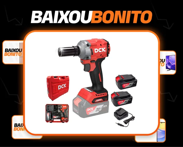 Chave De Impacto Profissional A Bateria 400w 2 Baterias Dck