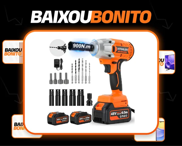 Parafusadeira Chave De Impacto 48v C/2bateria + Luz Aitoolzo Laranja 127/220v 60