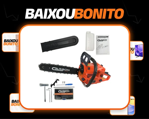 Motosserra A Gasolina Mini Motoserra Moto Serra 58cc Carbon Cor Laranja Sabre 16 Polegadas