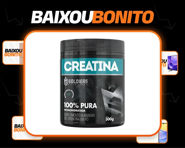 Creatina Monohidratada Pote 300g Soldiers Nutrition 100% Pura Importada Performance Músculo Treino