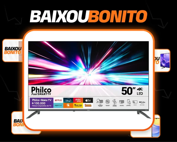 Smart TV 50” Philco PTV50VA4REGB Roku TV LED Dolby Audio