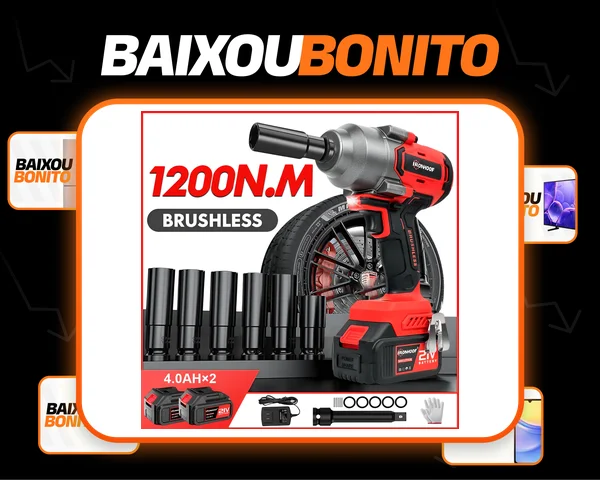 1200nm Chave De Impacto Parafusadeira Elétrica Brushless Vermelho 110/127/220v 60hz