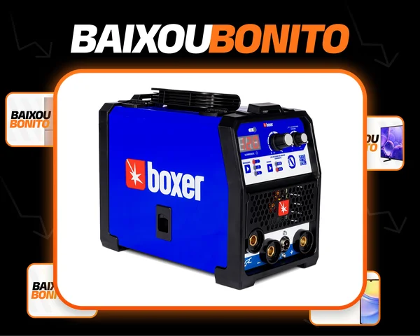 Máquina De Solda Sem Gás Mig 0 Bivolt Mig/tig/mma Boxer Azul 127/220v