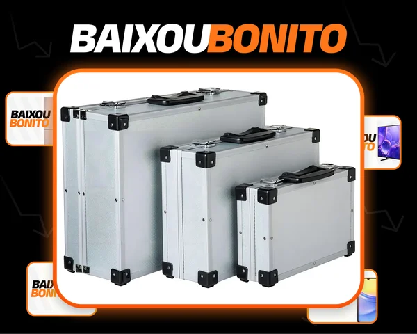 Kit 3 Maletas Case Alumínio Ferramentas Maquiagem Caixa Pm G