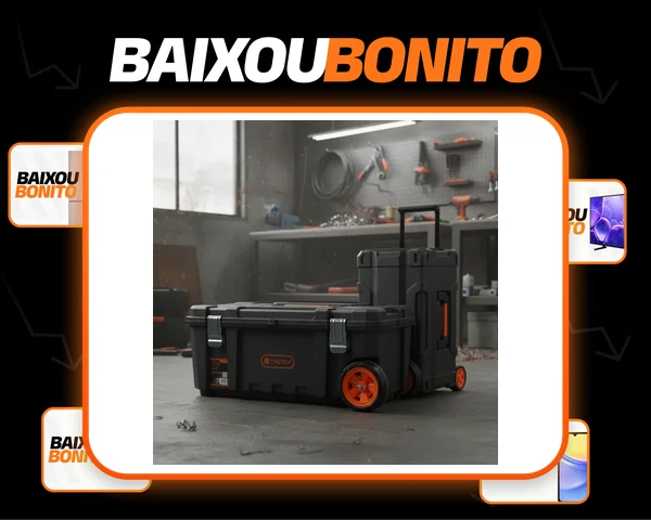 Caixa Ferramenta Profissional Roda Grande Reforçada Tactix Preto