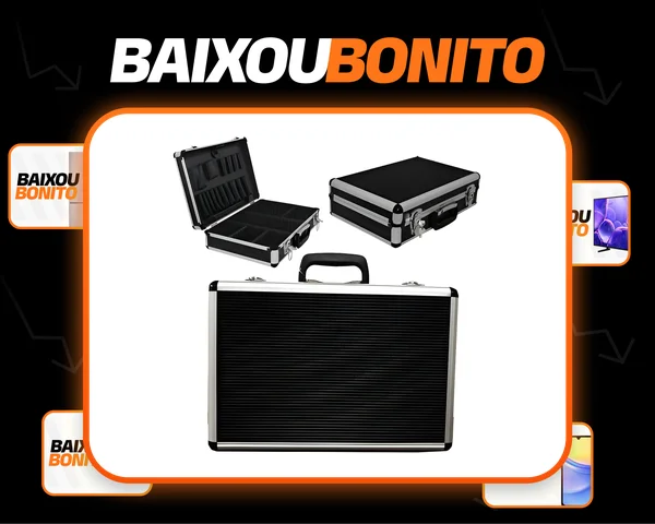 Maleta Padrão Aluminio Média Preta- Ferramentas
