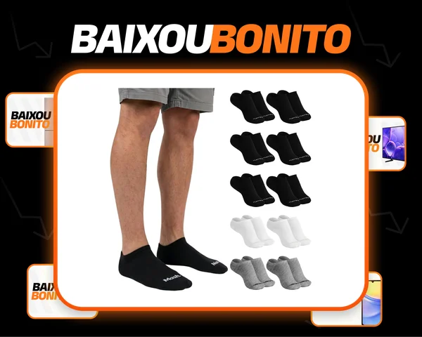 Kit 10 Pares Meias Mash Invisível Esportiva Algodão Original