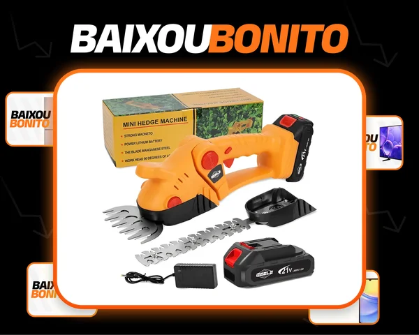 Aparador Cerca Viva 800w 2 Baterias 21v Profissional 21v Amarelo