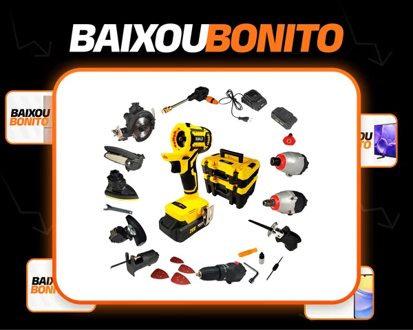 Kit Furadeira Bateria 20v Multifunção 10 Em 1 Evfm10 Evald