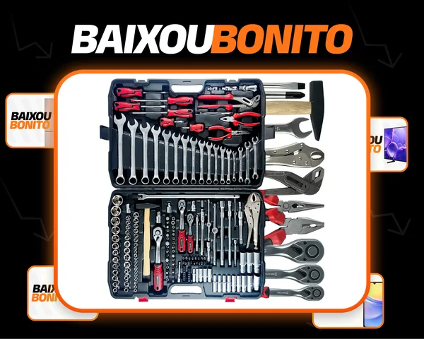 Maleta Jogo Ferramentas Completa 180 Peças Cromo Vánadio Pci