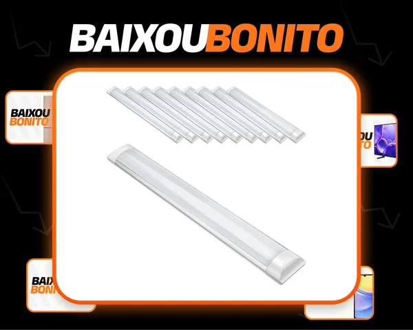 Kit 10 Luminária Slim Linear Sobrepor Led 36/40w 120cm 6500k