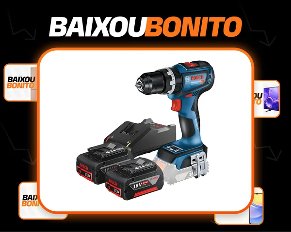 Parafusadeira Furadeira Gsb 18v-90c Bosch + Bateria Azul Bivolt