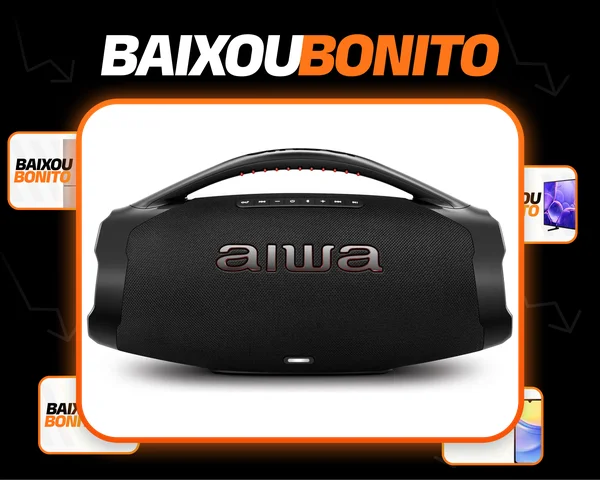 Caixa De Som Boombox Aiwa AWS-BBS-01B 200w IP66 30hs De Bateria