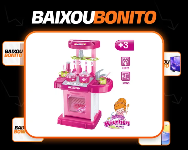 Cozinha Infantil Brinquedo C/ Som e Luz Princess Replay Kids