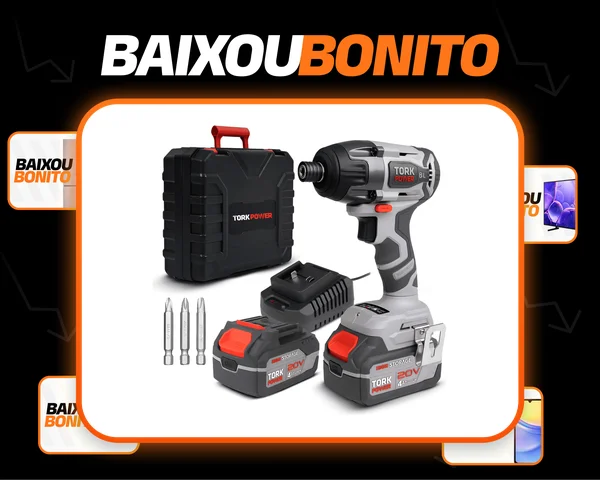 Parafusadeira Impacto Industrial Tork 200nm Sem Fio 23k Rpm