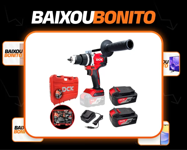 Furadeira De Impacto Sem Fio Dck 850w 2 Baterias Maleta Dck