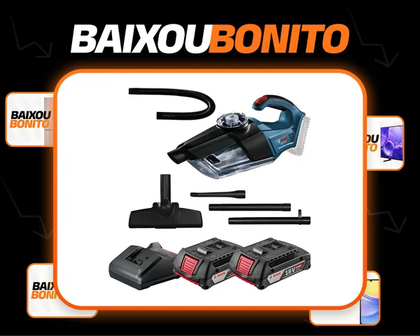 Kit Aspirador De Pó Bosch Gas 18v 1 Carregador Baterias2a Azul