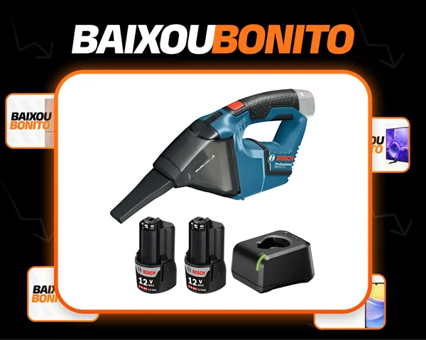 Kit Aspirador Pó Sem Fio Bosch Gas12v Carregador Baterias 2a Azul 127/220v