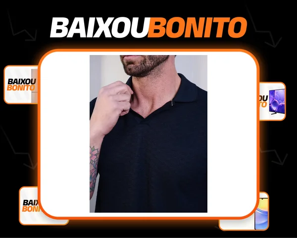 Camisa Polo Masculina Tricô Tecido Texturizado Tricot