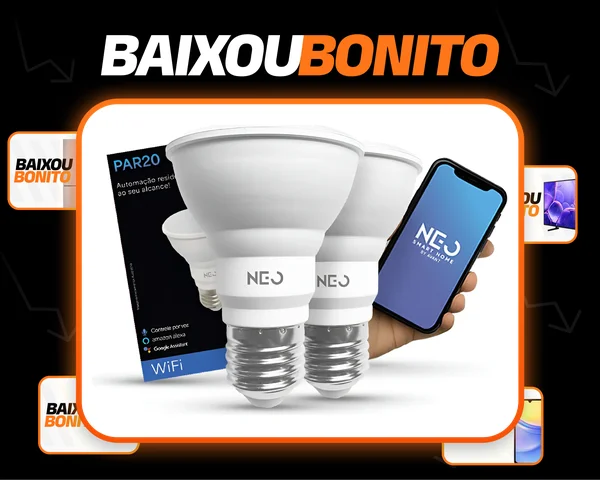 Kit 2 Lampada Led Par20 Smart Wi-fi 7w Rgb E27 Neo Avant