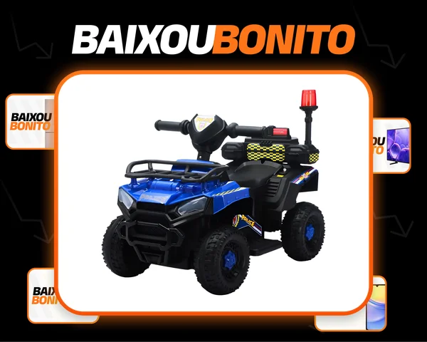 Carro Elétrico Infantil Policial 6v Frente/Ré Maxi Toys - AZUL