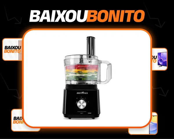 Multiprocessador britânia Bmp900 1000w 3 em 1 inox Preto