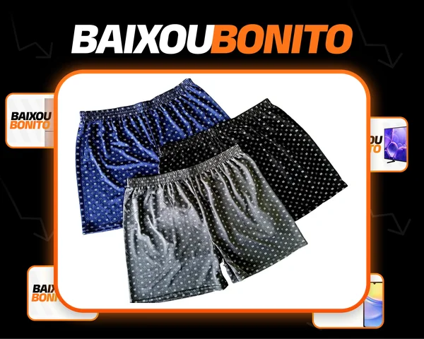 Kit 3 Short De Dormir Cueca Samba Canção Malha Fria Pijama