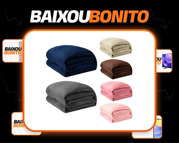 2 Coberta Manta Soft Casal Microfibra Veludo 2,00x1,80 Mts