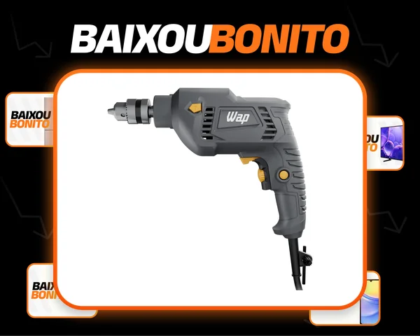 Parafusadeira e Furadeira de Impacto WAP WF 700FE Mandril de 3/8' 700W Cinza e Amarela