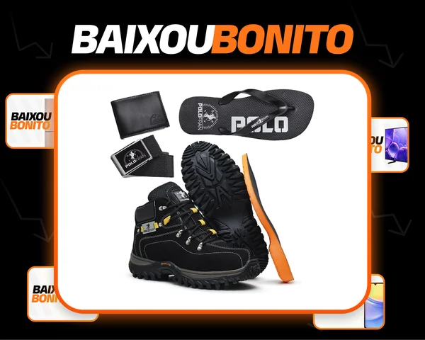 Kit Bota Masculina Adventure Coturno Botina + Brindes Oferta