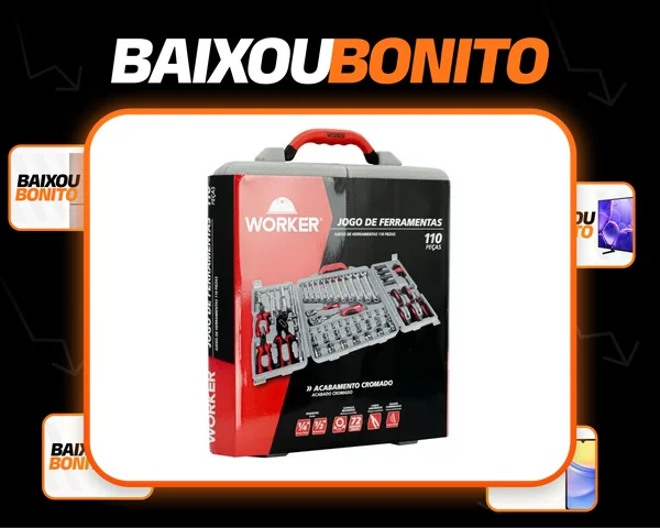 Kit Maleta De Ferramentas Jogo 110 Peças Completo Worker