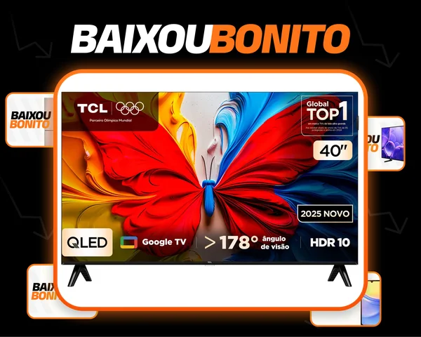 Smart TV TCL 40 Polegadas Full HD QLED S5K WiFi Bluetooth Google TV 2 HDMI HDR10 Dolby Audio 40S5K