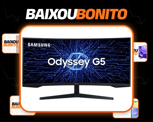 Monitor Gamer Curvo Samsung Odyssey 34" G5 165 Hz 1ms Ultrawide Preto