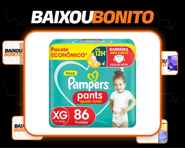 Fralda Pampers Pants Ajuste Total XG, 86 Unidades
