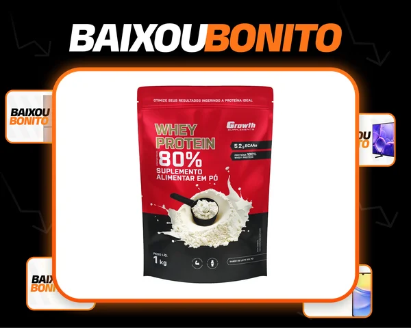 Whey Protein Concentrado 1kg Growth Supplements - Leite em Pó