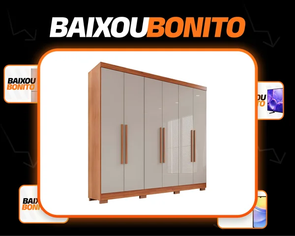 Guarda-roupa Casal 6 Portas 2 Gavetas França Wt