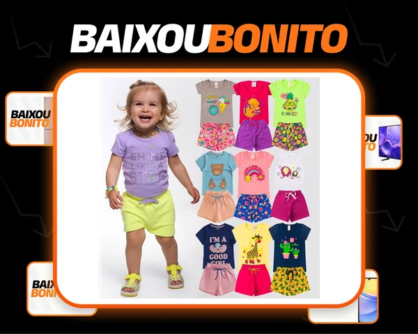 Kit Conjunto Infantil Menina Verão 08 Peças Envio Imediato