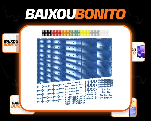 Painel Ferramentas Organizador Suporte Parede Perfurado 148x87 Cor Azul