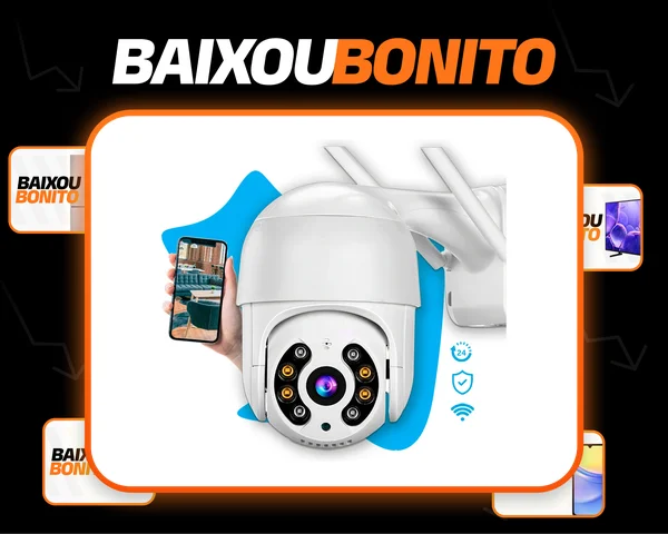 Câmera de Segurança A8 Wi-Fi 360° 4MP Full HD PTZ Externa À Prova D’Água com Visão Noturna Colorida Detecção De Movimento Maxnova Áudio Bidirecional