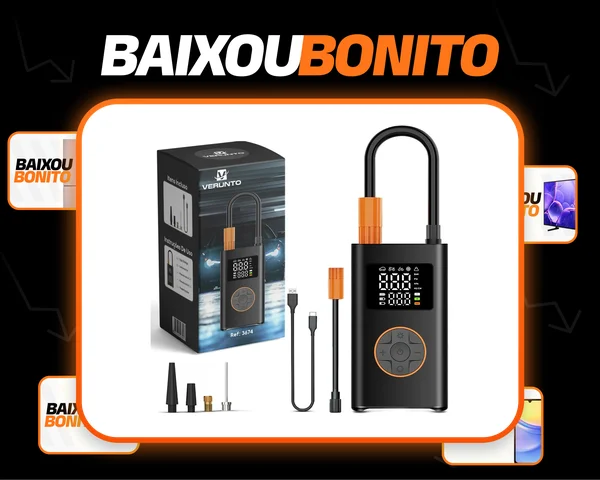 Mini Compressor Bomba De Ar Digital Portátil Sem Fio Calibrador De Pneus Para Carro Moto Bicicleta Bola