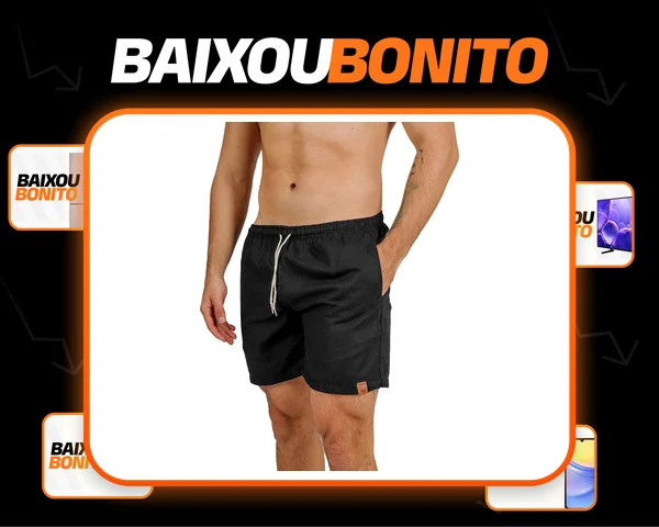 Short De Linho Masculino Bermuda Leve Praia Verao Novidade