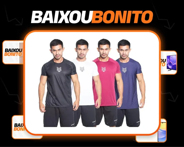 Kit 4 Camisetas Masculinas Dry Lobo Alpha
