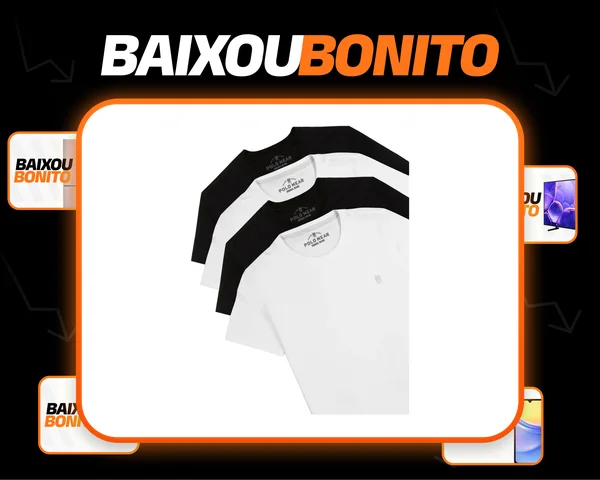 Kit 4 Camisetas Masculinas Premium Polo Wear Sortido