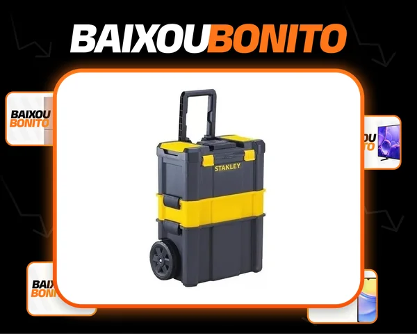 Caixa de ferramentas de plástico Stanley Stst18631 com rodas 62,3 cm x 28 cm preta