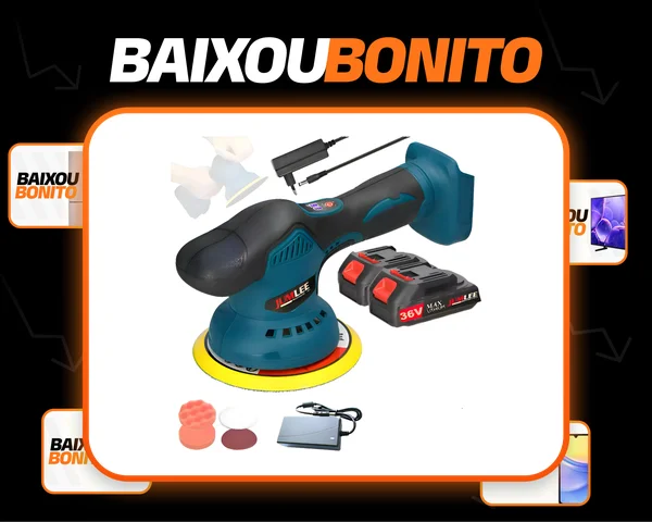 Lixadeira Politriz 36v Com 2 Baterias Polir Carro Automotiva Azul-celeste 110/220v