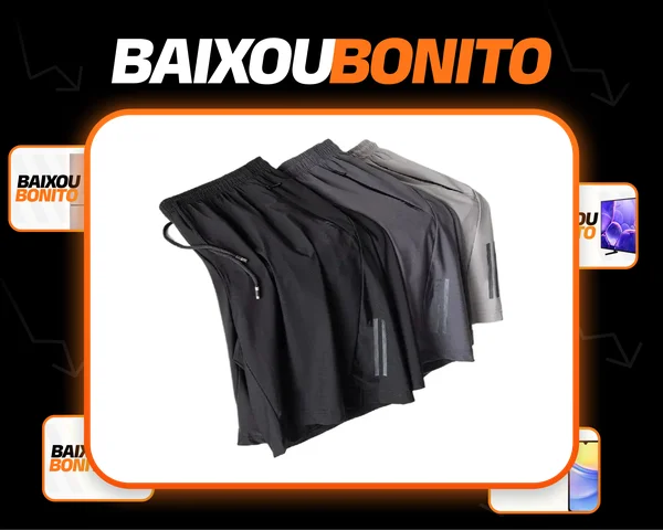 Kit 3 Bermuda Masculina Importada Seda Secagem Rápida